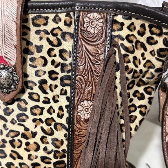 Myra Bag Leopard Print tooled leather crossbody - Picture 3 of 7